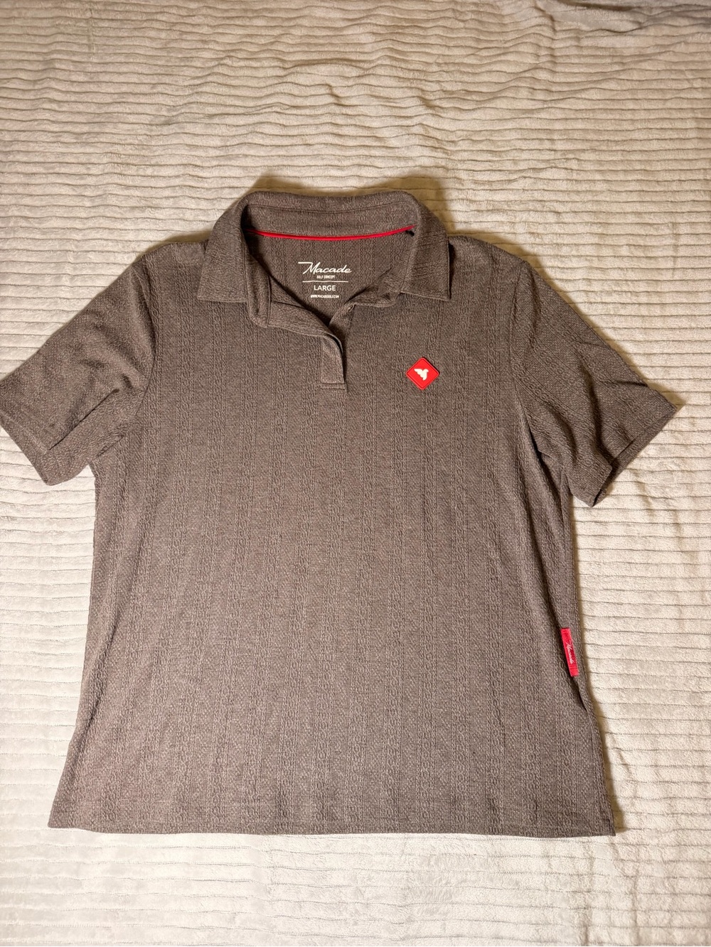 Womens Brown Golf Polo Shirt with Subtle Texture